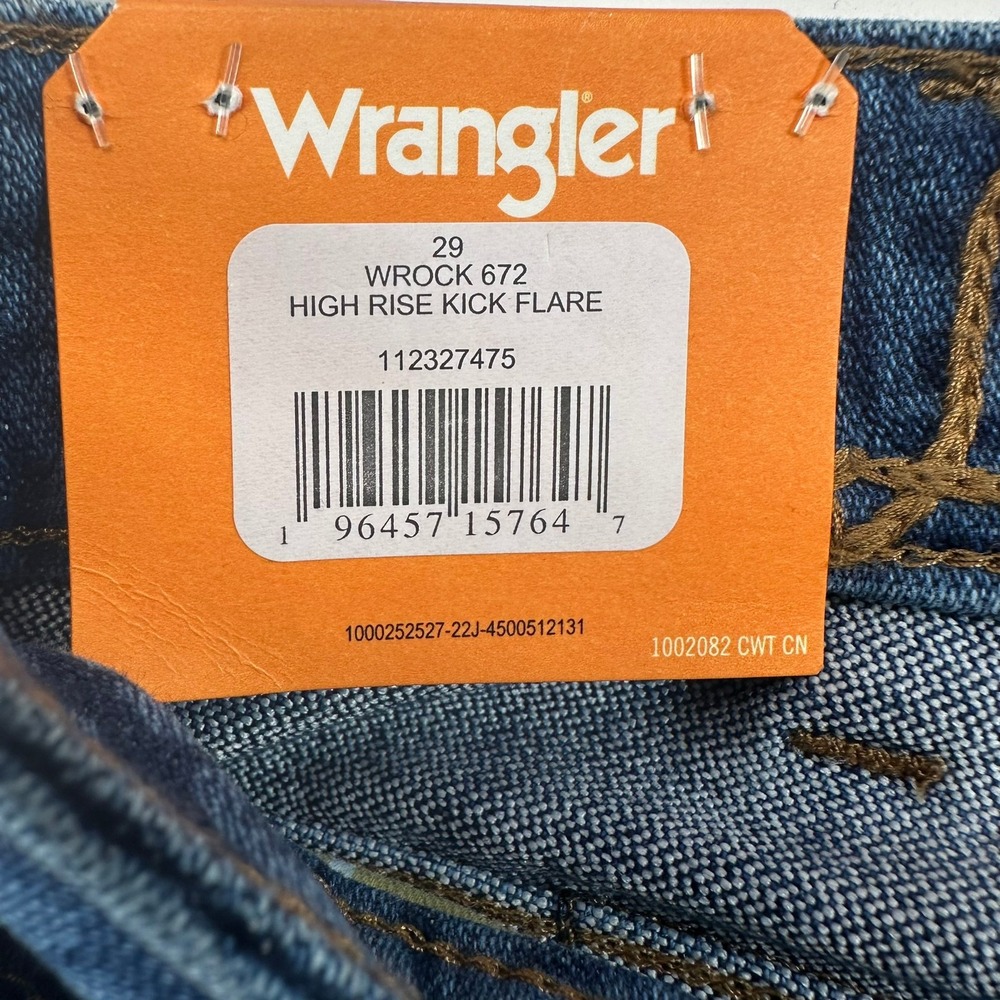 Wrangler x Leon Bridges Laser Wrock Flare SZ 29 High Rise Kick Flare Colab NEW - Picture 5 of 7